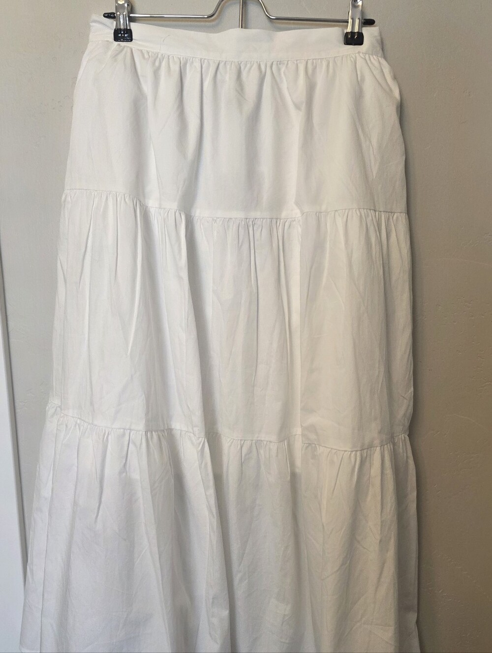 Sincerly Jules White Tiered Maxi Skirt